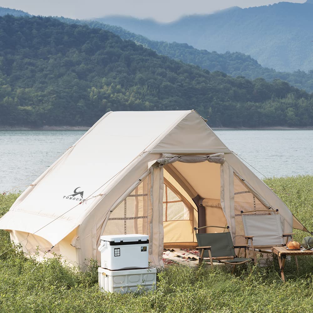 Inflatable Tent 4-6 Person Waterproof Family Tent, Easy to Set Up Inflatable Tent with Storage Bag, Air Pump Camping Tent for Outdoor, Camping, Hiking