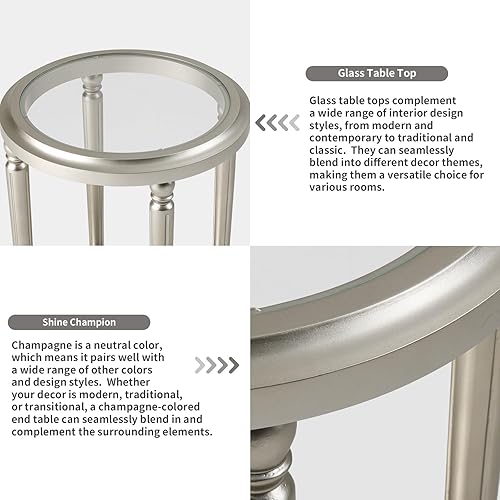 Miniatura 56 de HOMPUS Juego de 2 mesas auxiliares vintage, mesas auxiliares redondas rústicas con acabado de grano de madera, 2 piezas, mesita de noche, mesa