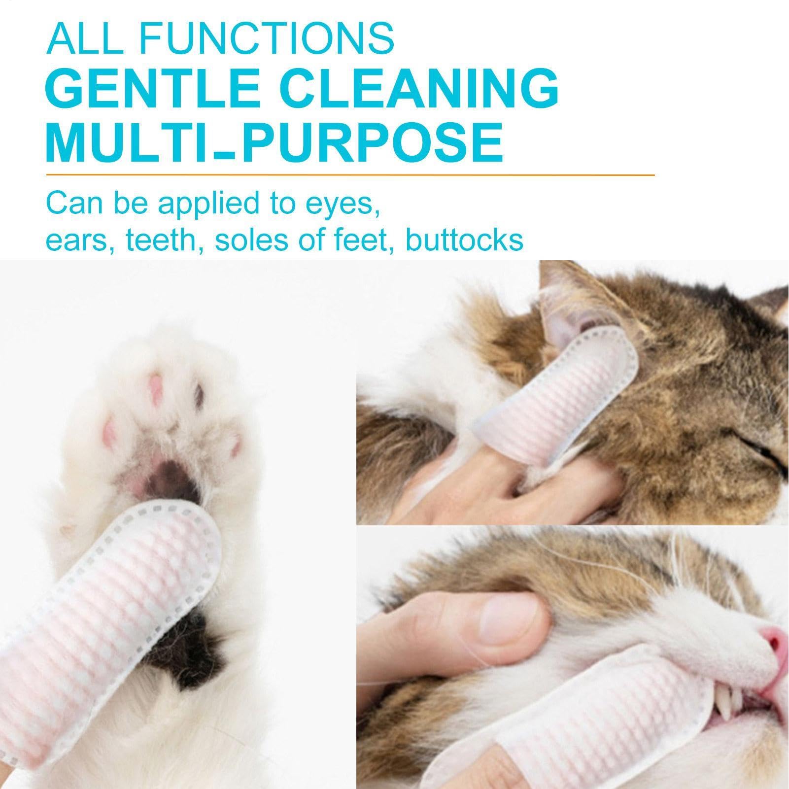 5 Salviettine dentali per Cani,Salviette per Denti di Cane con Maniche a Dito | Salviette per la del Cane da 50 Pezzi, Pulizia Delicata, Rapida e Facile per Glutei, Corpo, Zampe, Occhi