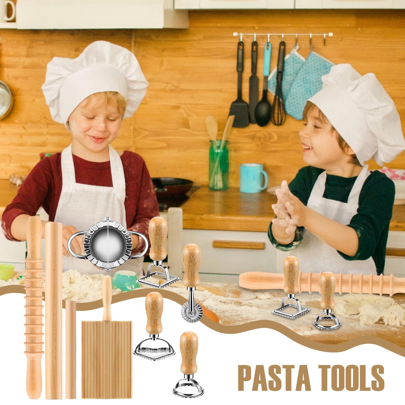 Kit per la pasta, set tagliere per gnocchi, Set tagliapasta con mattarello