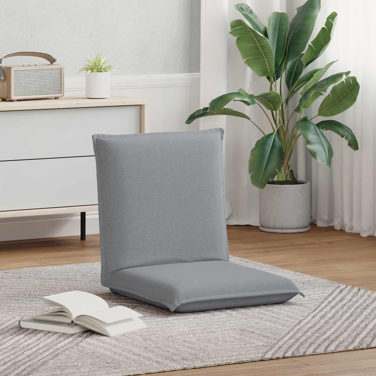 Poltrona da pavimento regolabile, grigio, 57 x 64 x 59 cm