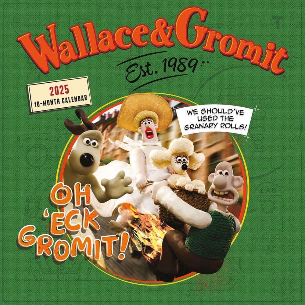 Amazon.com: Carousel Calendars, Wallace and Gromit 2025 Wall Calendar ...