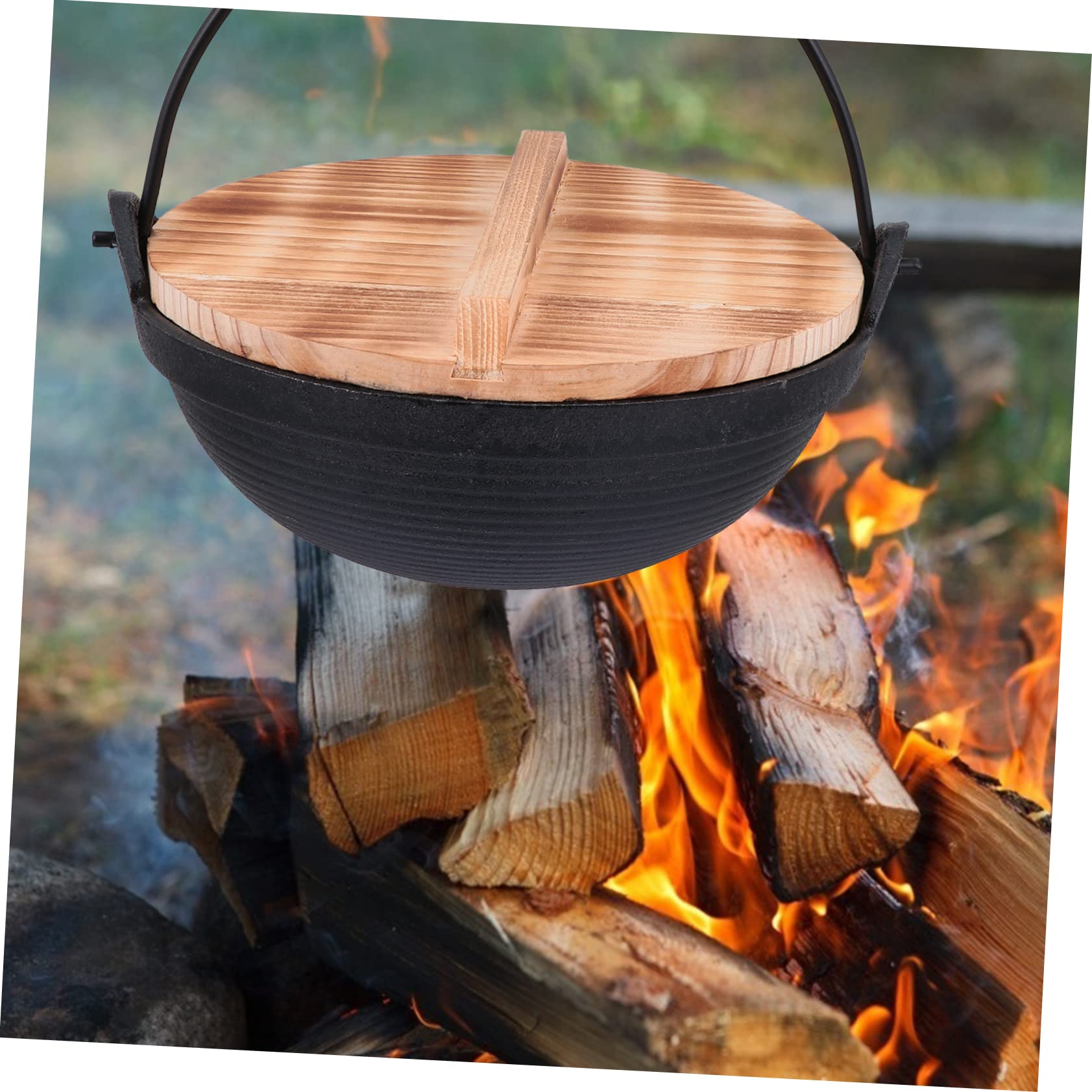Cabilock Cooking Pot Lid Hanging Pot Portable for Backpacking Camping and Picnics
