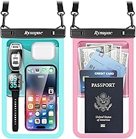 Vista 18 de Paquete de 2 bolsas impermeables para teléfono, funda impermeable de 10 pulgadas con cordón, IPX8, bolsa seca para teléfono celular, artículos