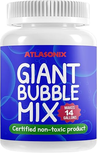 Atlasonix Solución de burbujas gigantes de 14 galones, repuesto de burbujas, mezcla de burbujas gigantes para recambio de solución de burbujas