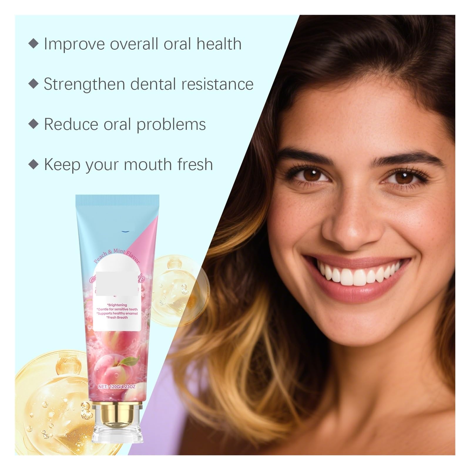 Esta pasta de dientes de 120 g | Elimina eficazmente micropartículas finas y depósitos superficiales, refresca el aliento.(3pcs)