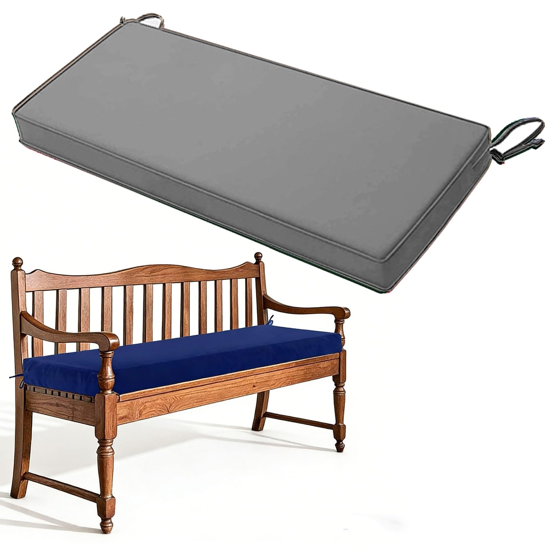 Coussin pour banc extérieur antidérapant et déhoussable gris