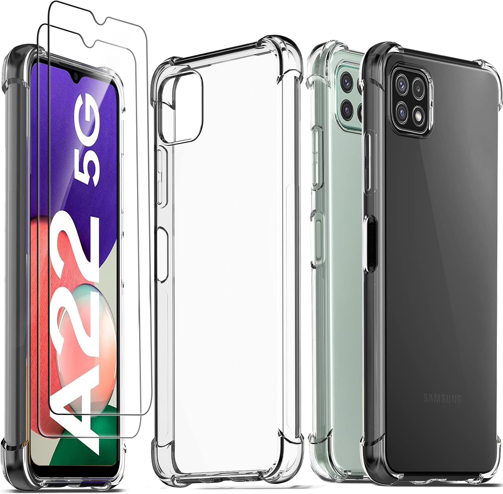 Samsung Galaxy A22 5g Kabellos Laden kwmobile Hülle kompatibel mit Samsung Galaxy A22 5G Hülle - weiches TPU