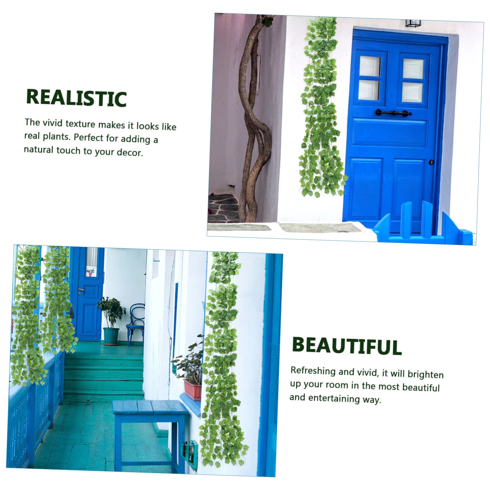 Amosfun Pz fiore di edera artificiale viti finte ghirlande di foglie di seta verde edera finta fake plants green natural arredamento pianta viti di edera simulate ghirlanda di vite pp