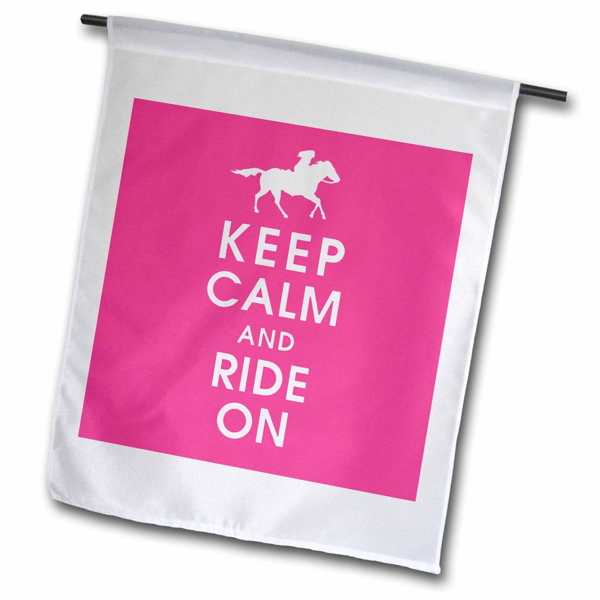 3dRose Gartenflagge – „Keep Calm And Ride On“, Pferdeliebhaber-Design, 30.5 X 45.7 Cm, Aus Polyester