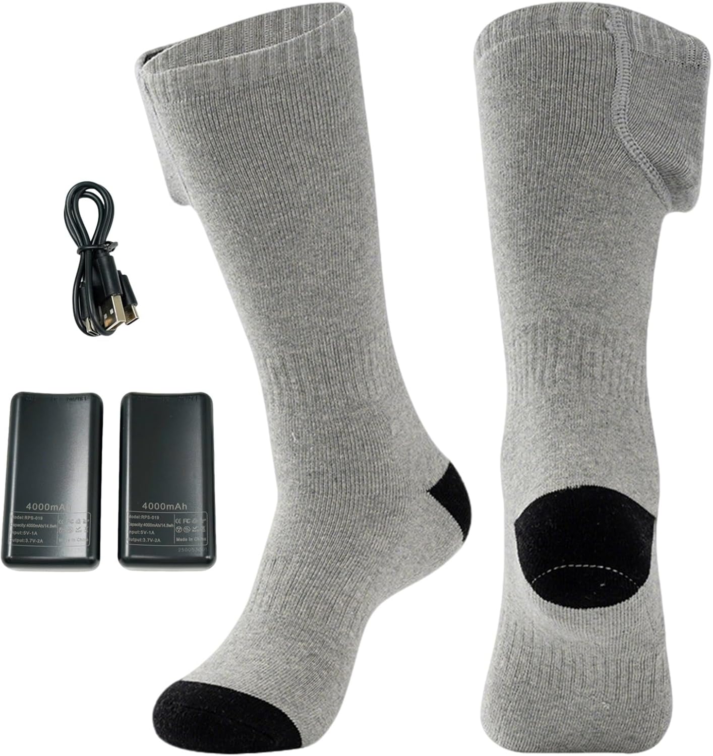 Heated Socks for Men Women,Rechargeable Heating Socks with 3 Heating Levels, 4000mAh Battery Powered, for Hunting Riding Camping Hiking Skiing, Outdoor Work