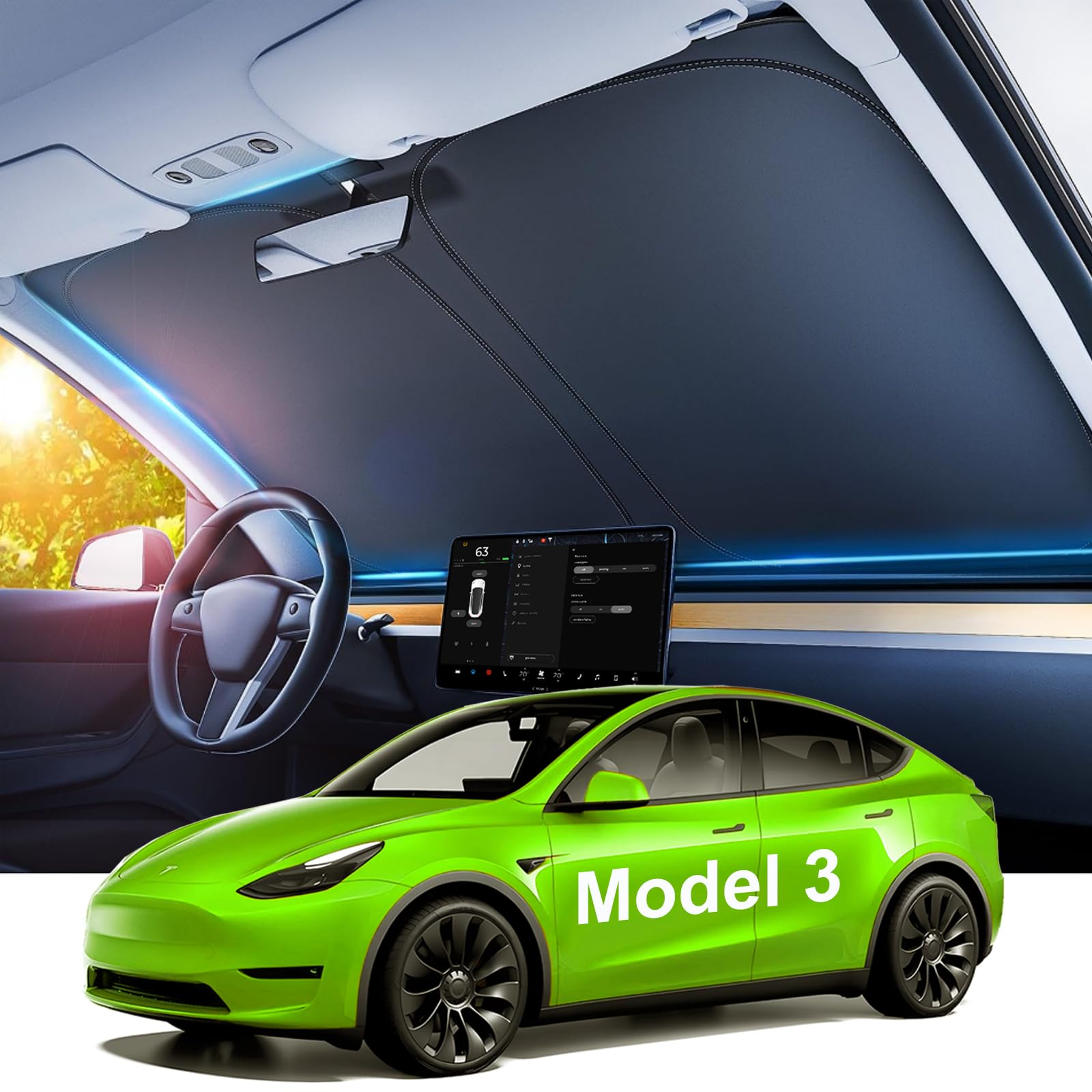 Amazon.co.jp: 2024年版サンシェードルーフ Teslaモデル3 2023-2020用