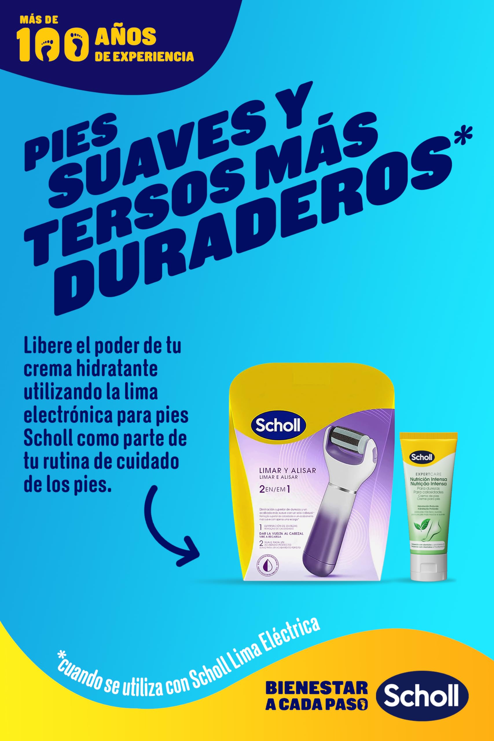 Dr. Scholl's ExpertCare Krem do stóp, intensywne odżywianie dla zrogowaciałej skóry, bogate nawilżenie z alantoiną i prowitaminą B5 dla gładszych i bardziej miękkich stóp, 75 ml