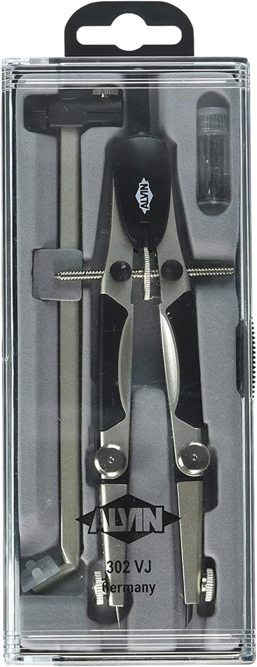 ALVIN 302VJ Speed-Bow Introductory Compass Beam Bar Set, Geometry and Engineering Kit, Drawing and Architecture Tools - 6.5 Inch