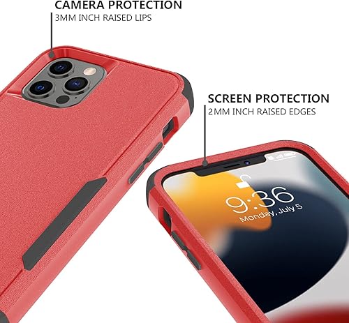 Miniatura 2 de TJS Funda compatible con iPhone 13 Pro Max, con protector de pantalla de vidrio templado, resistente, resistente, a prueba de golpes, protección de