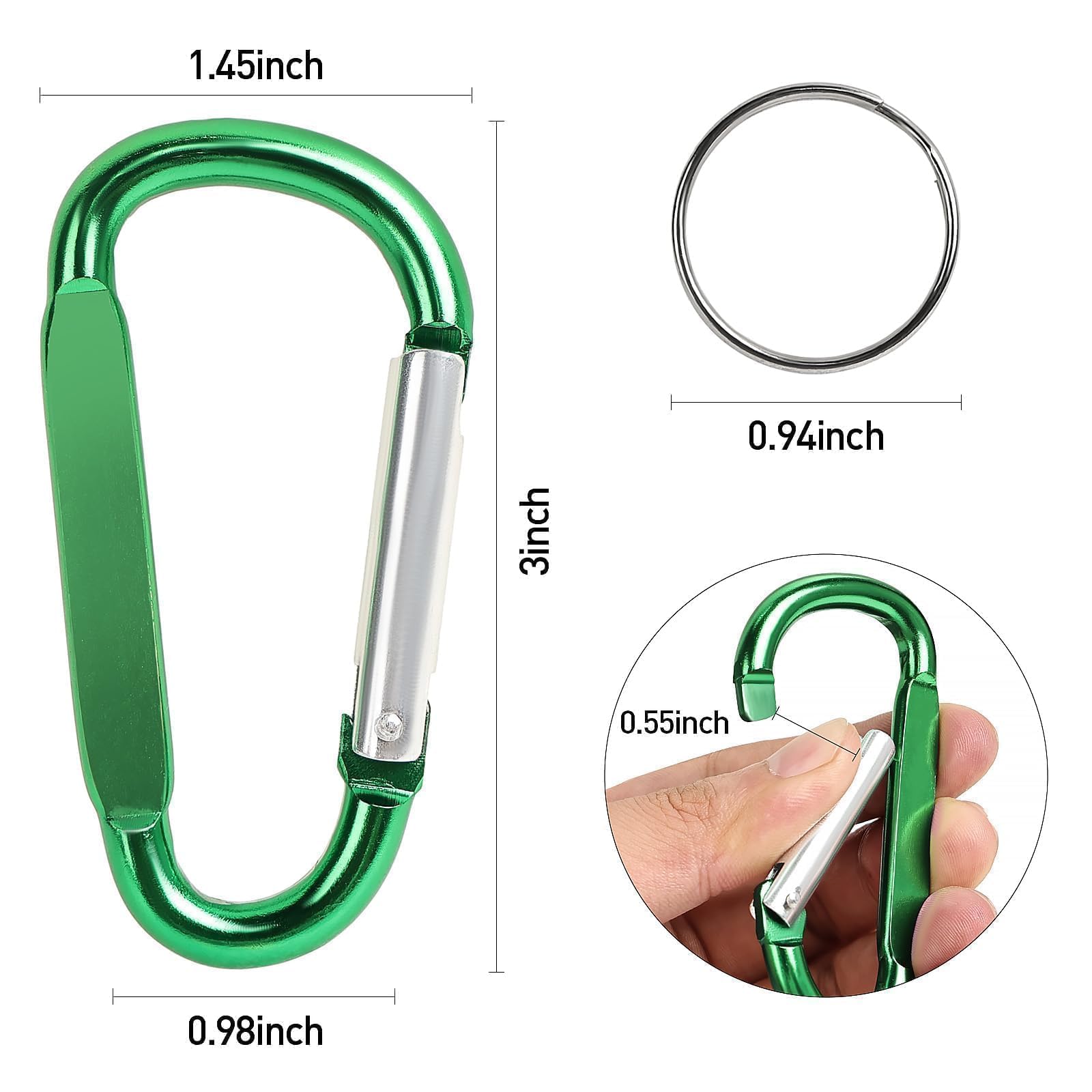 YOKRWO Heavy Duty Carabiner Clips, 3