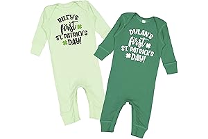 Personalized First St Patrick's Day Outfit, Saint Pattys Day Pajamas, Lucky Charm Romper