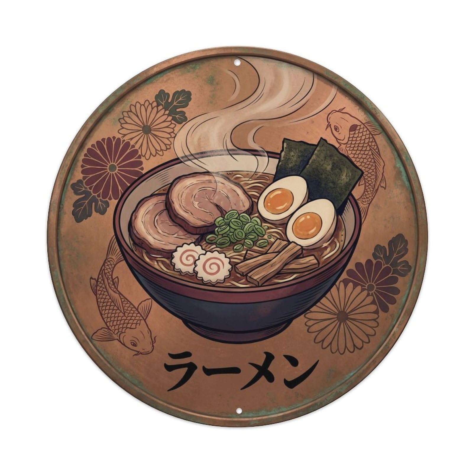 Cxhjca 8X8inch(20X20cm) Ramen Japanese Soup Bowl Classic Restaurant Cuisine Metal Tin Sign