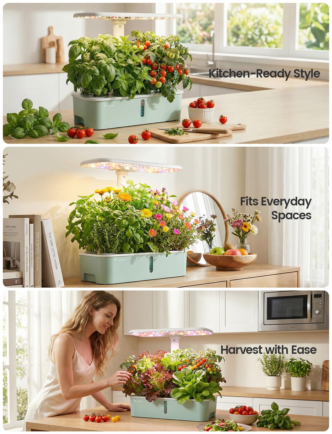 LETPOT LPH-Air Kit de système de culture hydroponique 10 capsules pour jardin intérieur intelligent contrôlé par application et WiFi