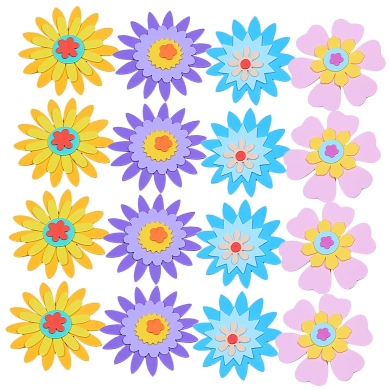 Autocollants fleurs mousse 140 pièces pour scrapbooking propre et rapide