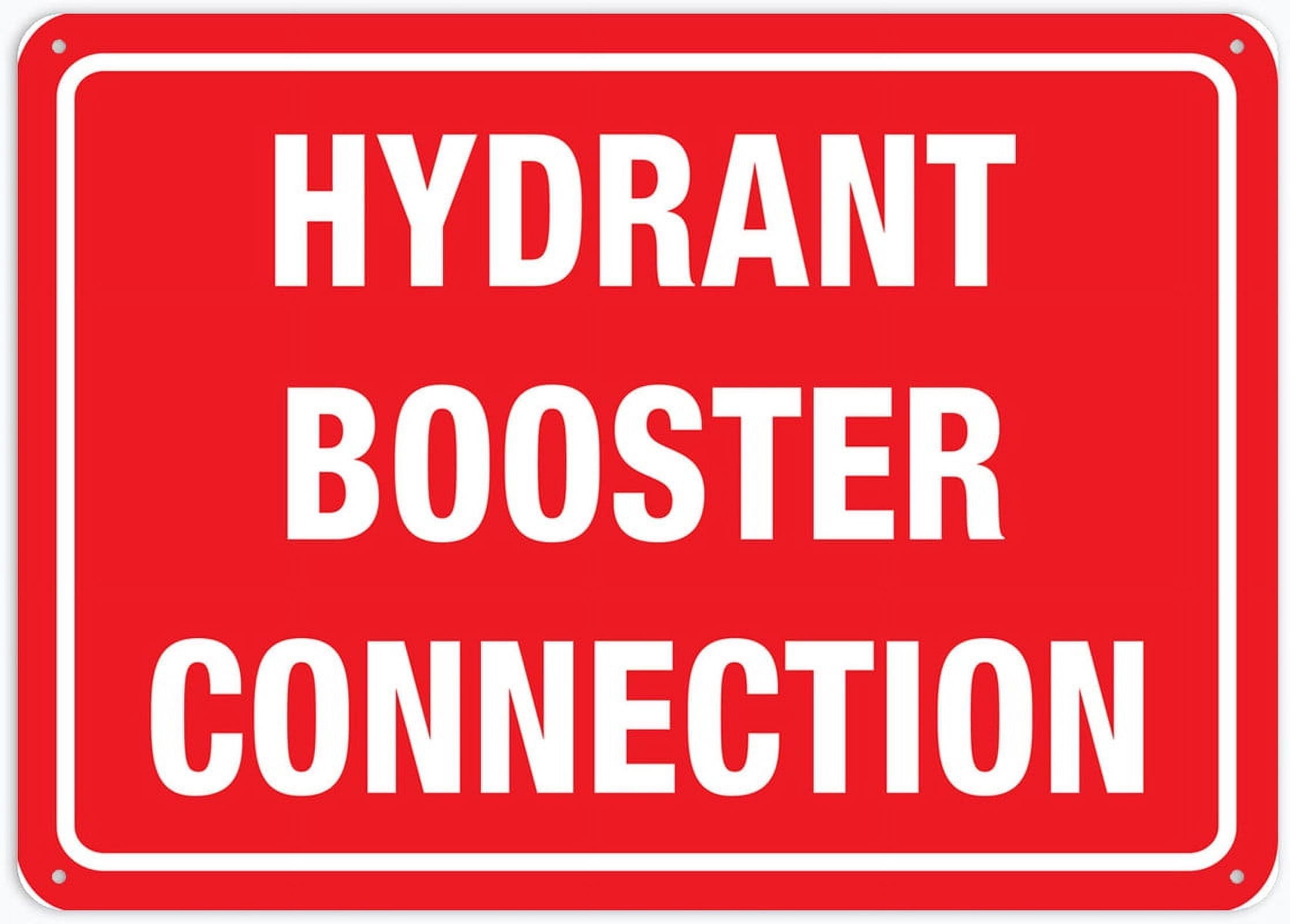peiyeety Hydrant Booster Connection Outdoor Sign 8"x12" - UV Printed Aluminum, Weatherproof Security Sign for Home or Business
