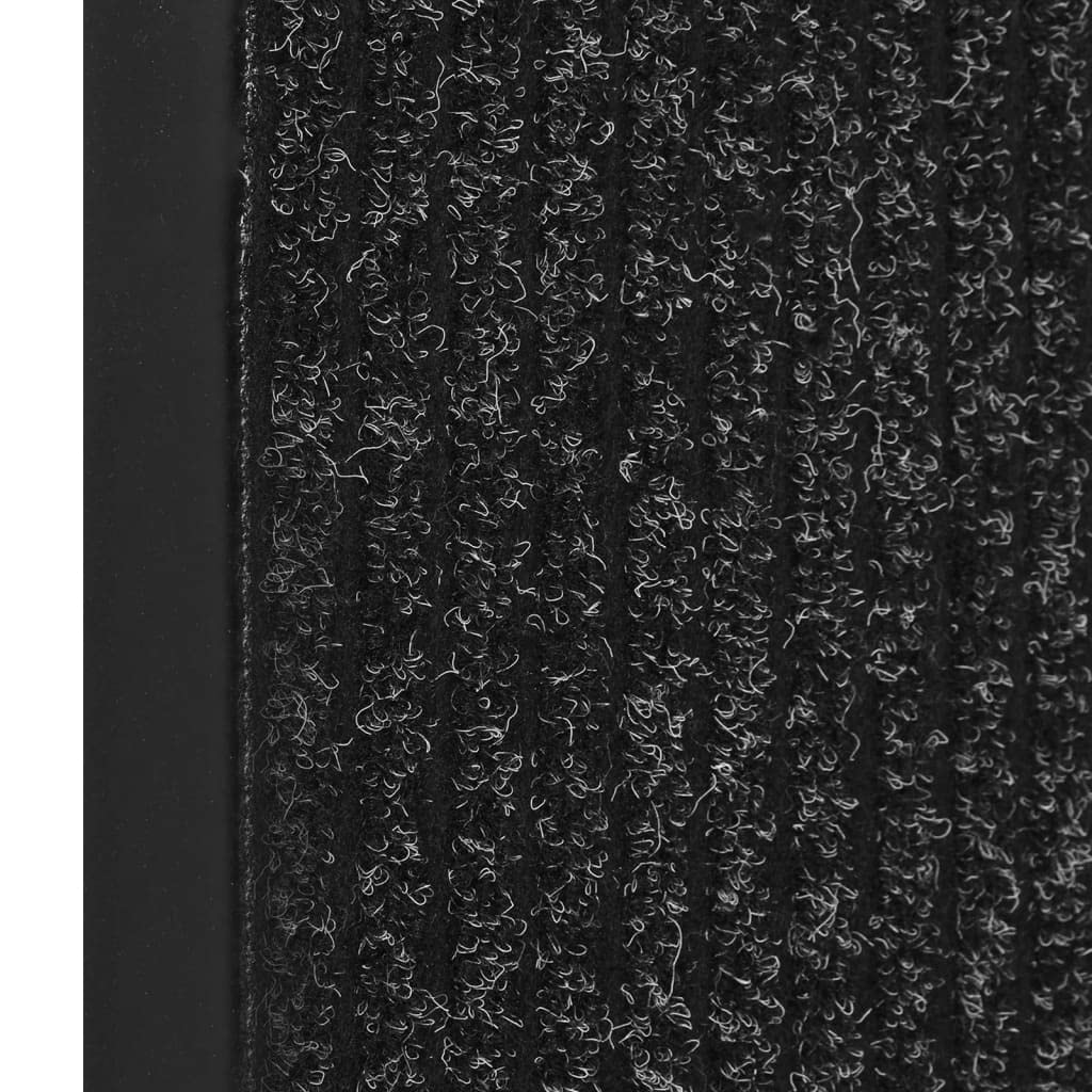 Paillasson rayé grattant et tapis d'entrée antidérapant haute absorption anthracite