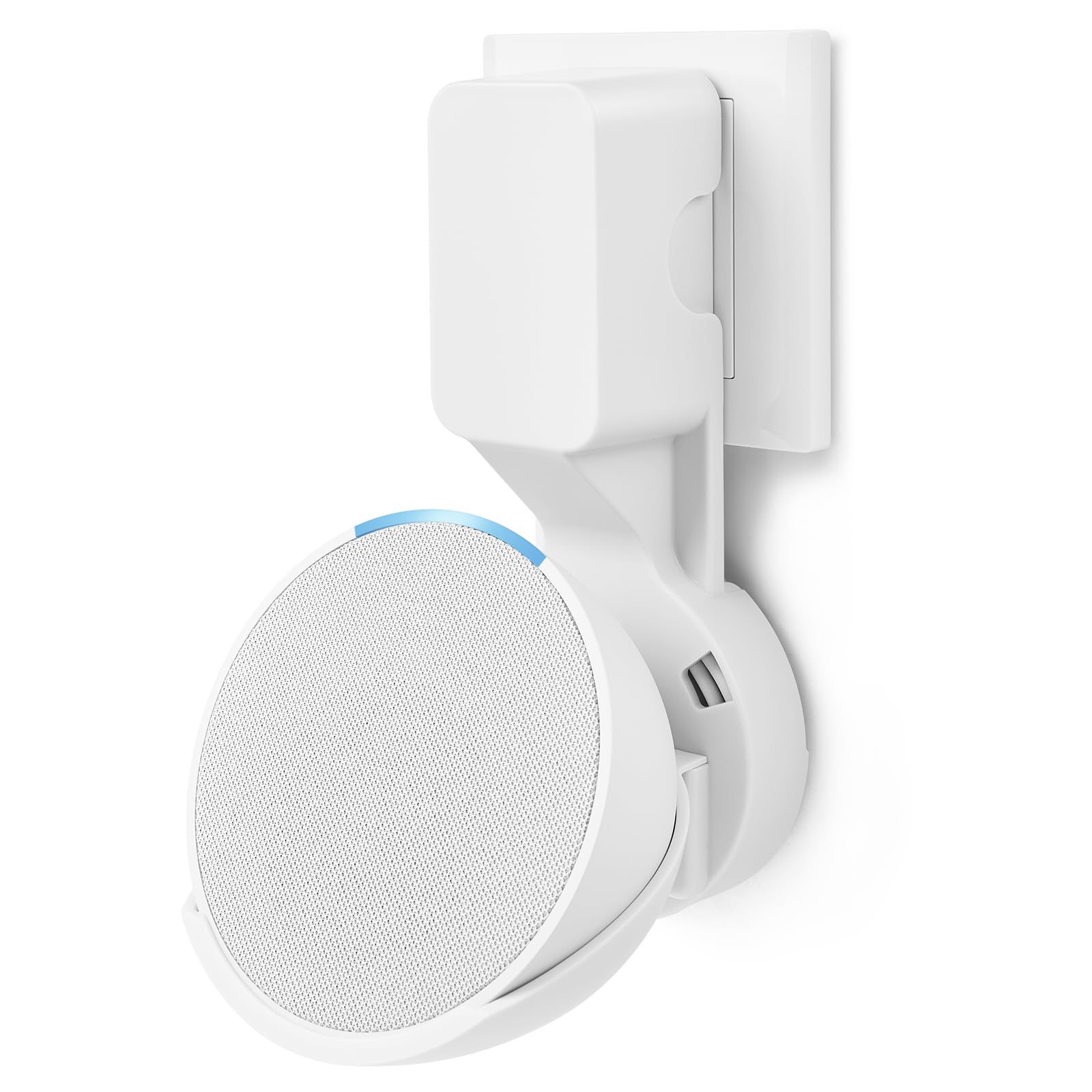 Uchwyt ścienny do gniazdka elektrycznego, stojak, oszczędzające miejsce rozwiązanie do głośników Google Home, akcesoria, uchwyt z rozmieszczeniem kabli (biały)