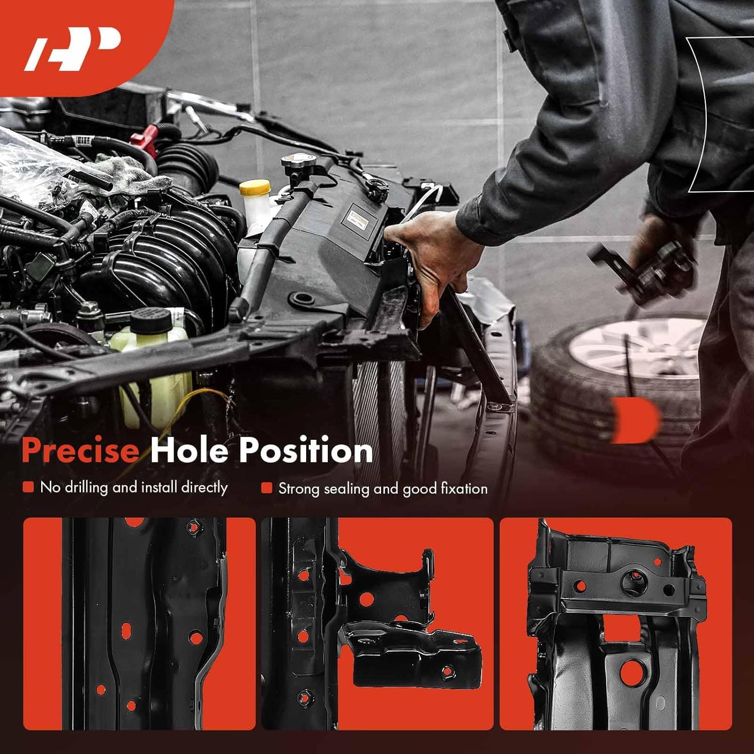 A-Premium Radiator Core Support Compatible with Toyota Prius 2016-2022, Radiator Support Bracket Panel, Upper Tie Bar, Replace# 5302847010