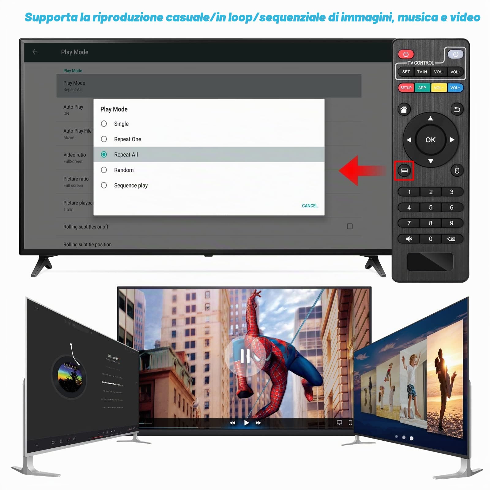 AGPTEK Lettore multimediale digitale Ultra HD 4K Uscita HDMI / AV PPT MKV AVI RMVB RM per HDTV con supporto per telecomando Unità USB e schede SD
