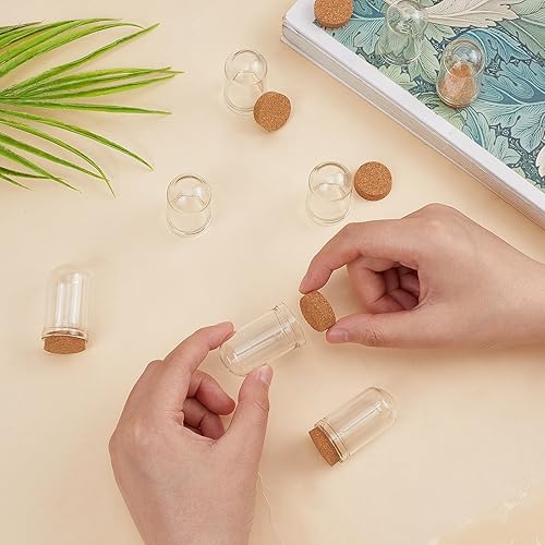Miniatura 3 de CRASPIRE 15 piezas de cúpula de cristal con base de corcho de 1.75 pulgadas, mini exhibición, frasco, cubierta de soporte, funda decorativa