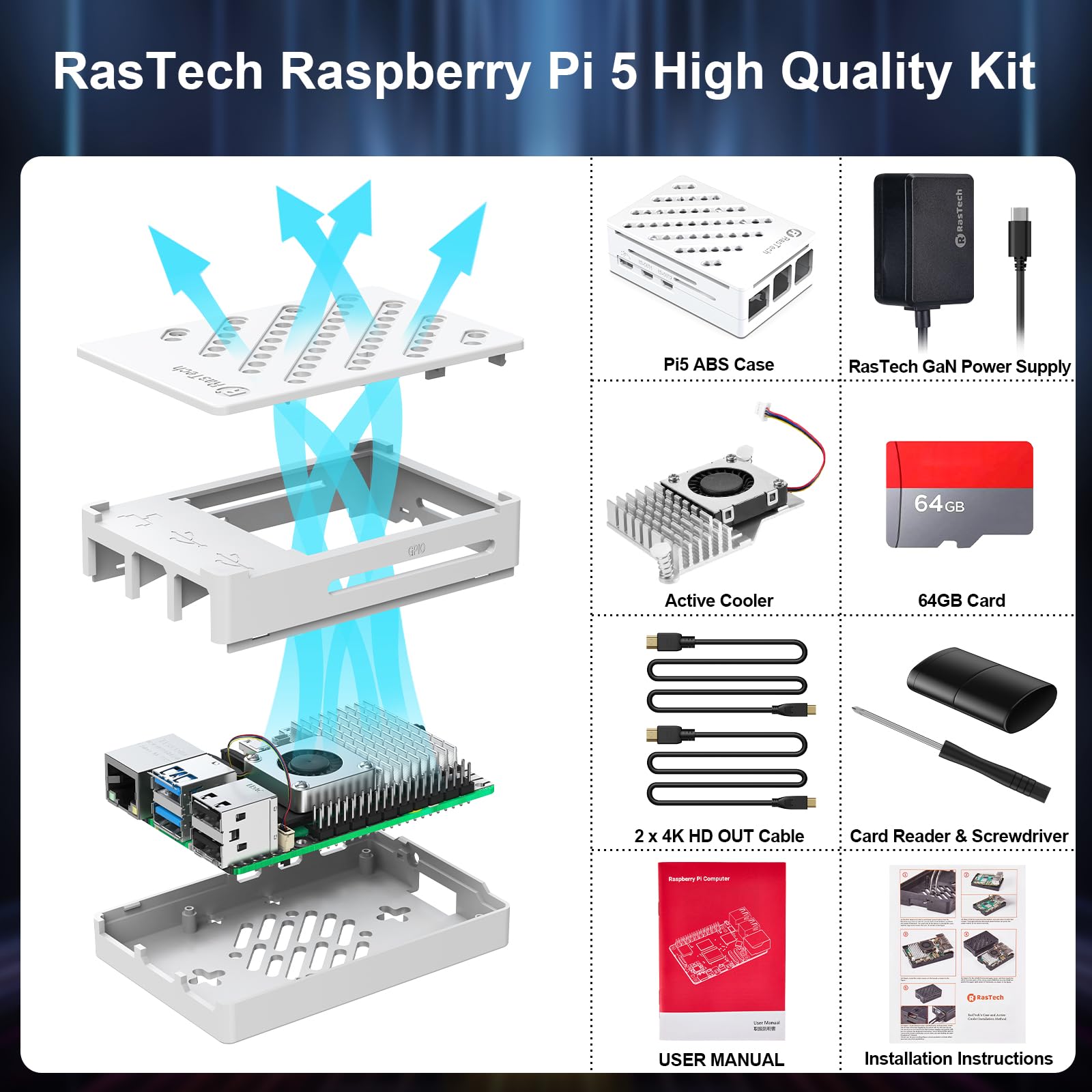 Amazon | RasTech Raspberry Pi 5 8GB キット 技適マーク Pi 5 8gb