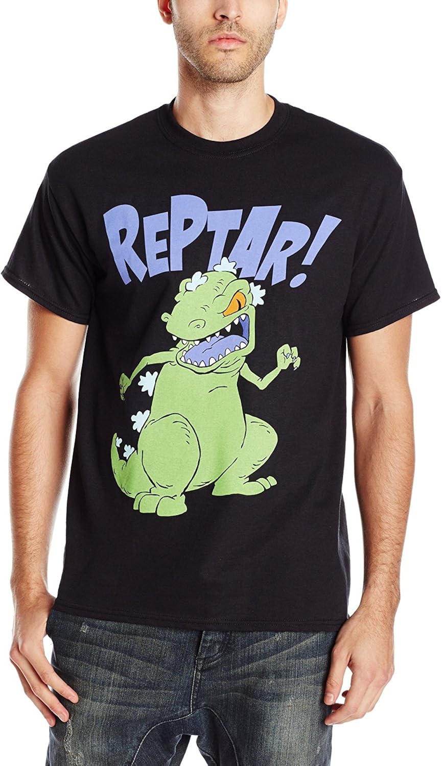 TAILAD Rugrats Mens Reptar T-Shirt, 0Black, Medium