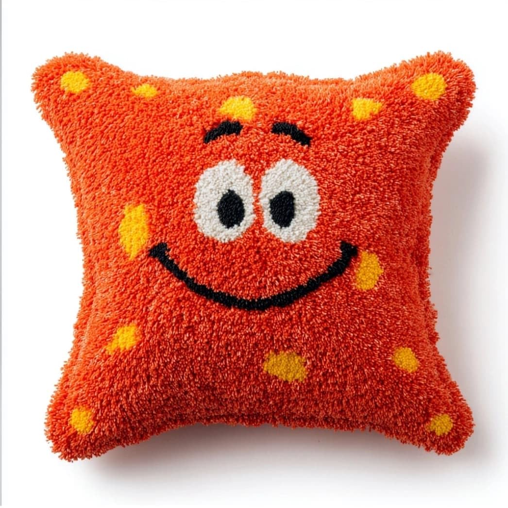 AxiangziK Latch Hook Cushion Kit,Starfish DIY Throw Pillow Cover 43X43Cm