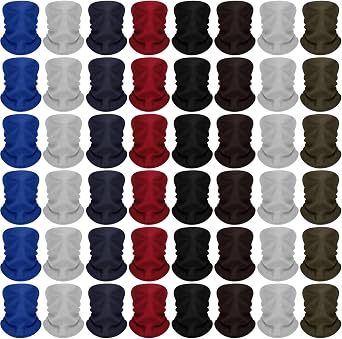 Winter Neck Warmers Fleece Neck Gaiter Face Mask Set Windproof Balaclava Scarf for Homeless Skiing Cycling Running, 8 Colors