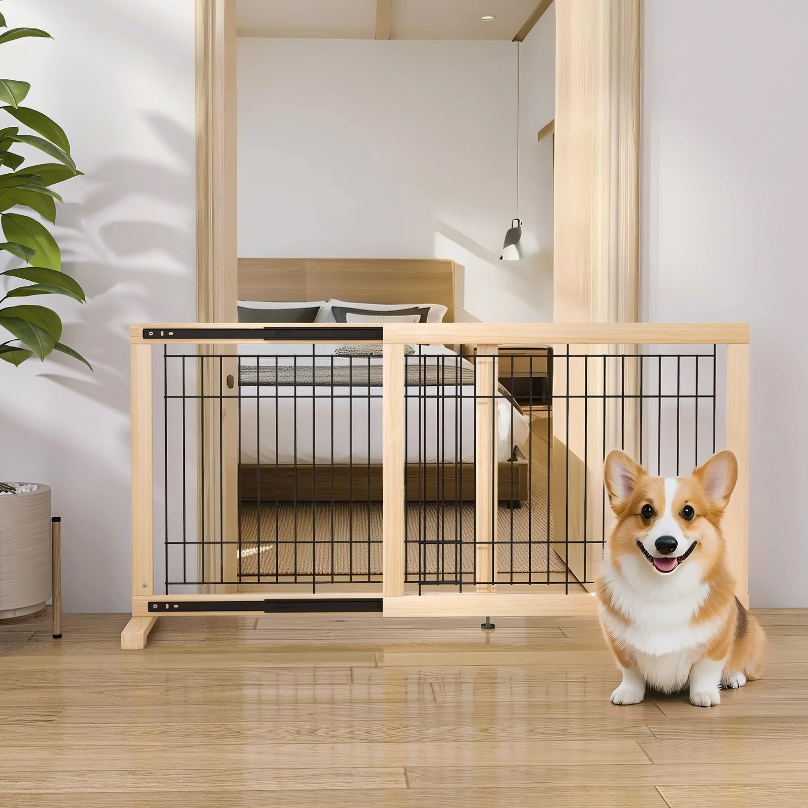 Amazon.co.jp: U-Yocanpet スライド式ペットゲート 置くだけ 高さ60cm