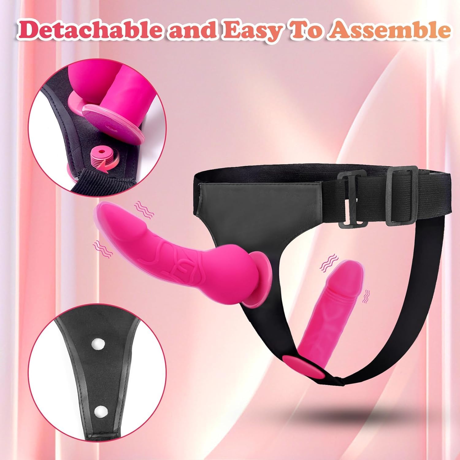 Dildos con arnés strap-on Consoladores Sexuales Mujer con Cinturon, Consolador Anales Pene Silicona Doble Dildos con Arnes en Juguetes Eroticos para Gay Lesbiana Hombre Parejas, Adjustable, Removeable