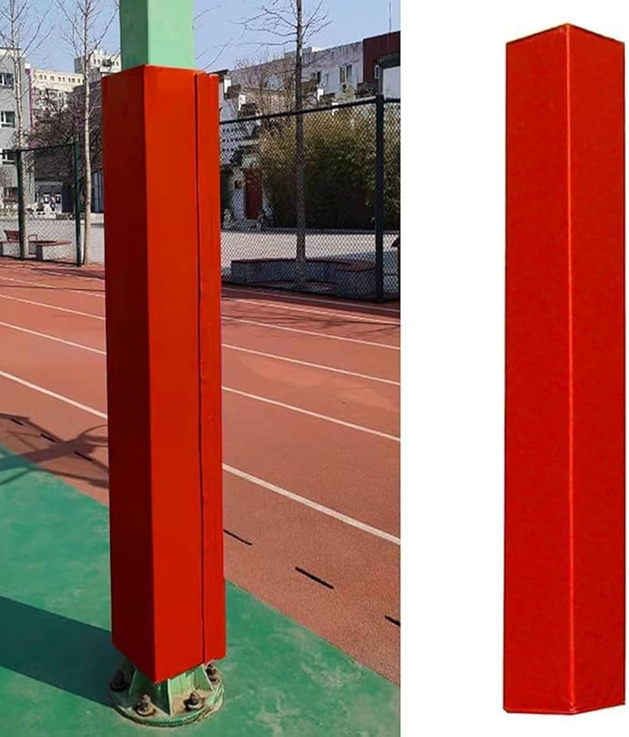 GTPBAO Basketball Pole Pad Red - Anti-Collision Foam Square Post Padding for Basement Parking, Columns Bumper for 5-38 CM Poles