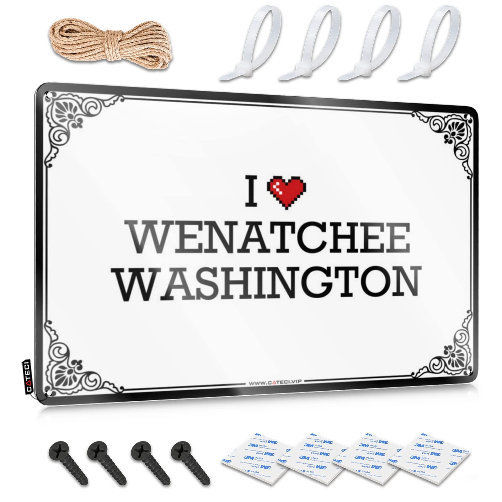 Sarcastic Retro Wall Decor, Modern Reusable I Love Wenatchee Washington | Farmhouse Dining Decor(30X40CM)
