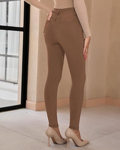 Miniatura 2 de GRAPENT Jeans ajustados para mujer, cintura alta, elásticos, clásicos, de tiro alto, adelgazantes, pantalones de mezclilla