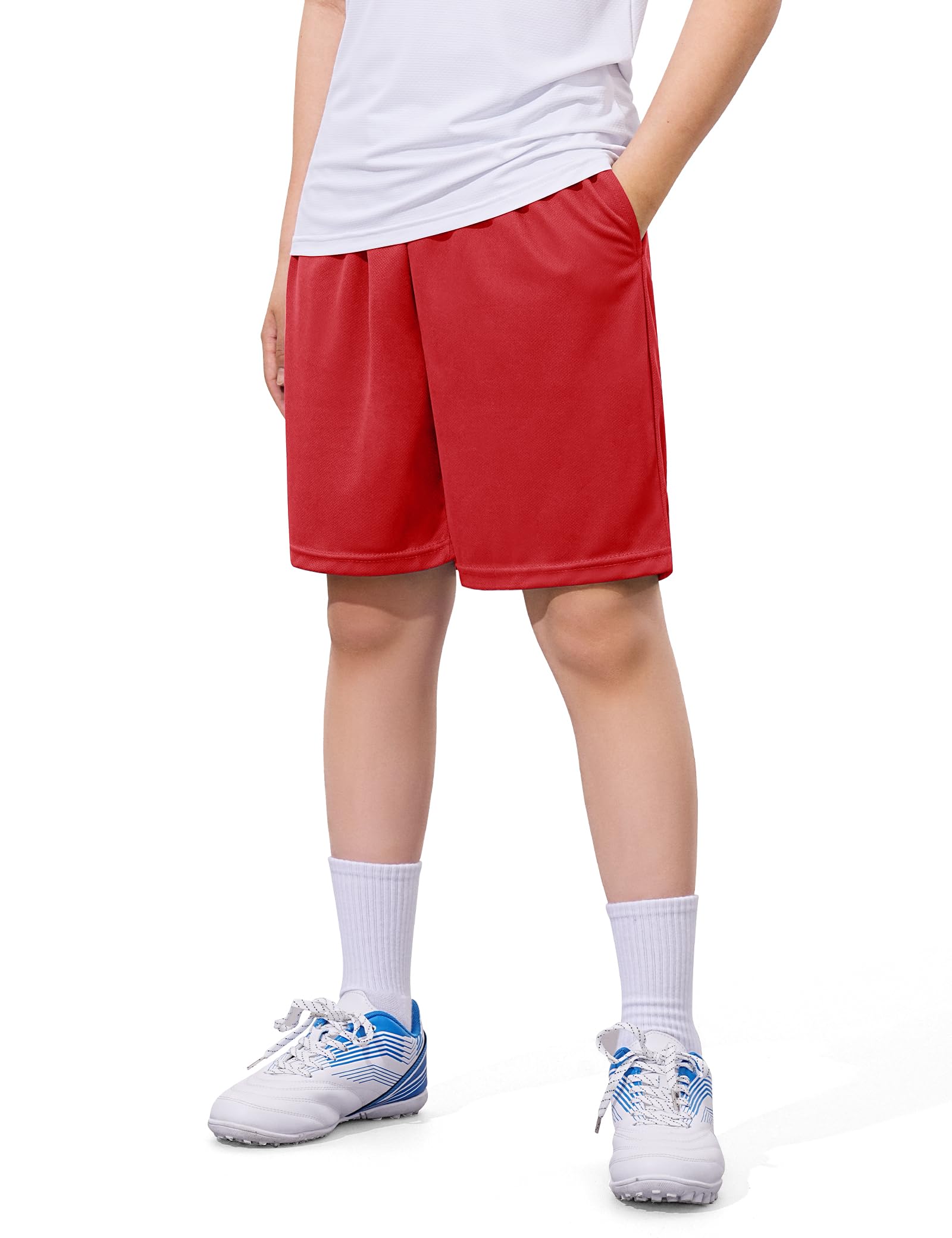 Somaibo Boys Athletic Shorts Youth Quick Dry Soccer Basketball Running Gym