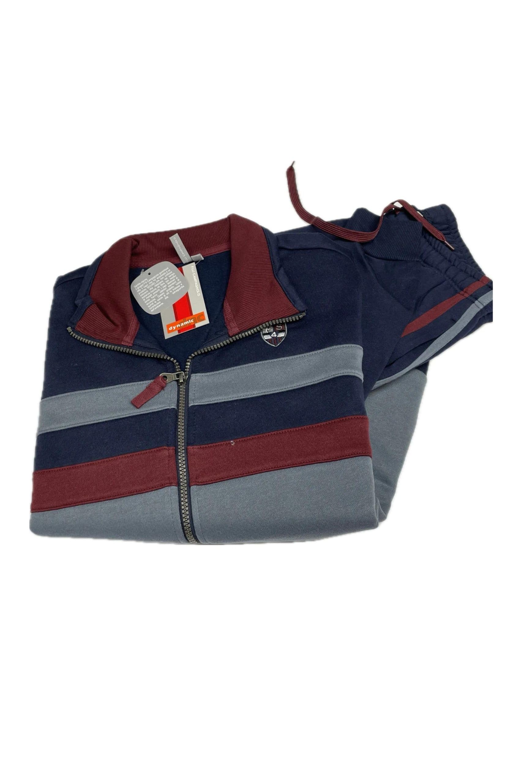 Leo Corsetteria Tuta uomo invernale felpata calda classica con zip cerniera tasche e pantaloni lunghi F.lli_Campagnolo 8Q77146-8Q77275
