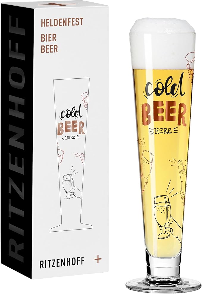 RITZENHOFF 1011016 Bier-Glas 330 ml – Serie Heldenfest, Motiv Nr. 16, rund und mehrfarbig – Made in Germany