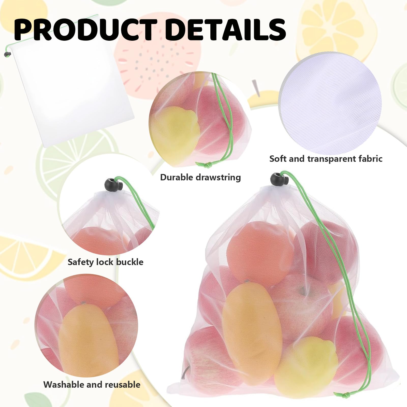 Sac Congelation Reutilisable Tissu Cuisine Lot De 4 Sacs Filet Réutilisables Pour Courses - Maille Respirante - Fruits Et Légumes Rangement Legumes Taille Legume