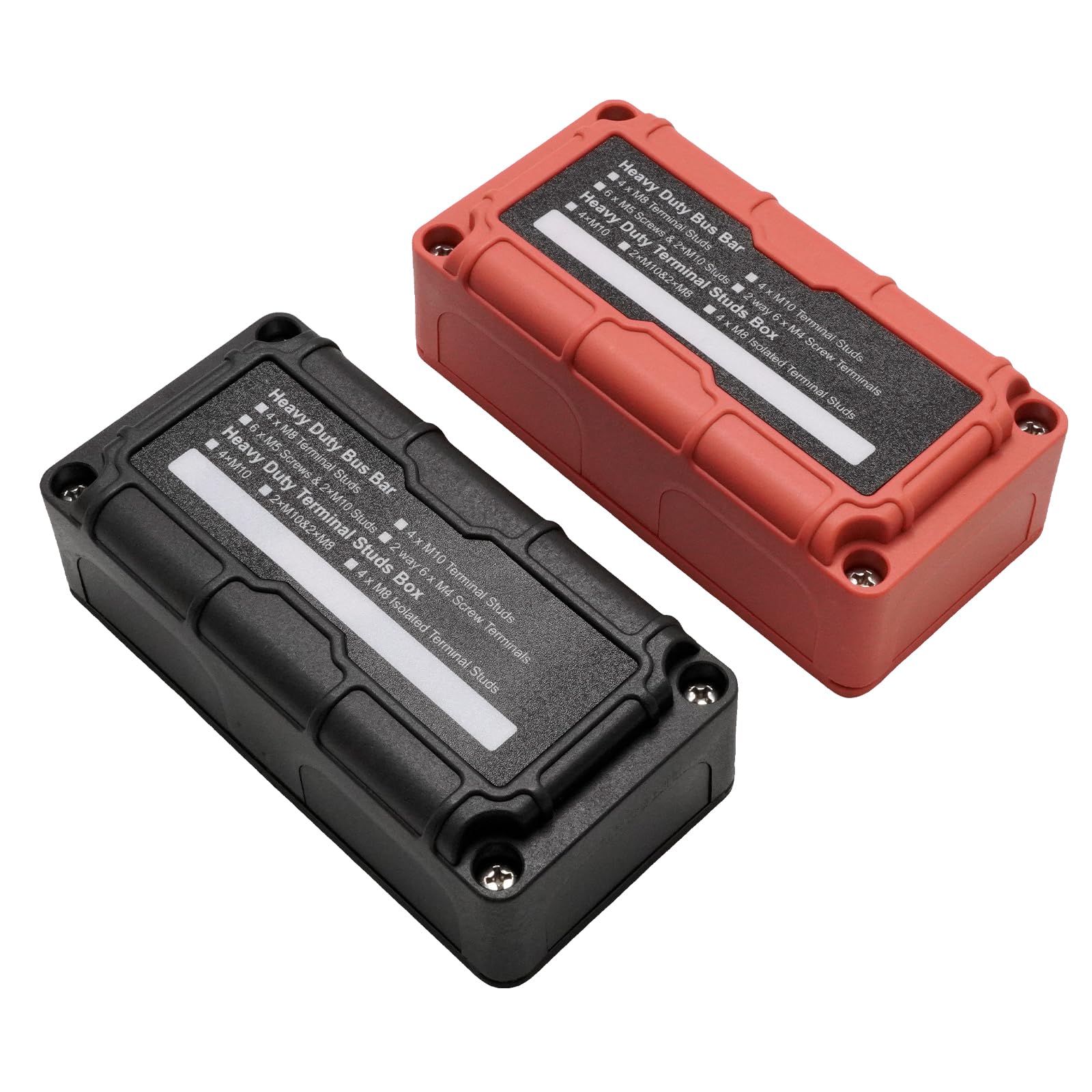 Hoypeyfiy 2 Stück Busbar 12V-48V 300A Busverteiler mit 4 x M8 Pfostenklemmblöcken, Hochleistungs-DC-Batterie-Bus 300 Ampere für Autos, LKWs, Wohnmobile, Solarboote
