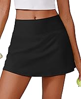 PINSPARK Women's High Waisted Tennis Skirt Golf Skort with 2 Pockets - Stretchy Tummy Control for Pickleball, Running, Workouts