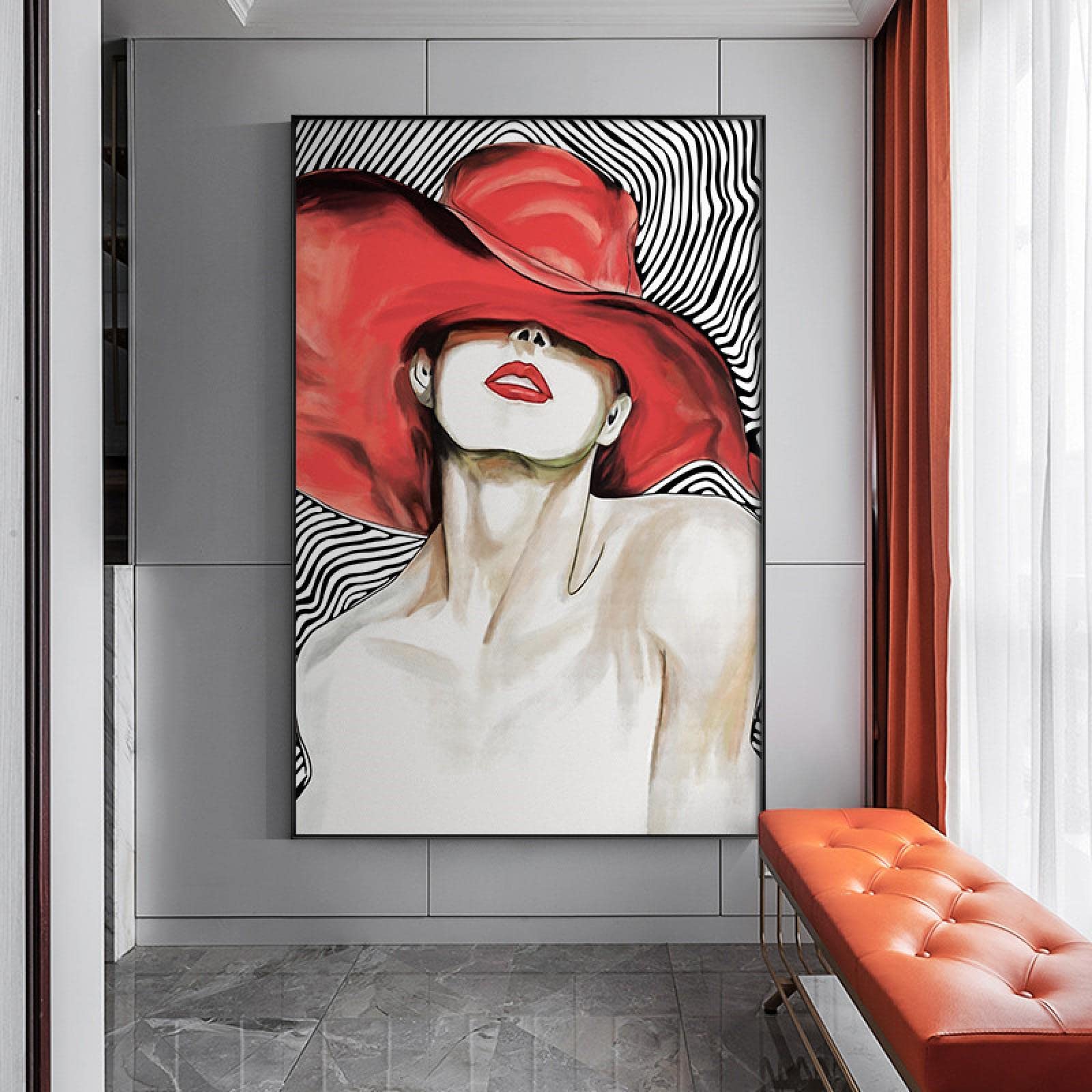 Canvas Painting Red Lips Gorgeous Red Lips Canvas Portrait Print
