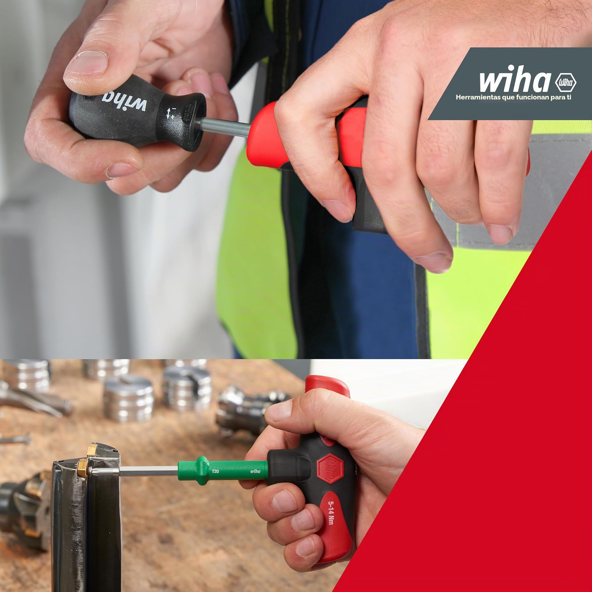 Wiha Destornillador dinamométrico con mngo en T TorqueVario®-S T 5-14 Nm con limitación del par de apriete de ajuste variable 5-14 (29233)