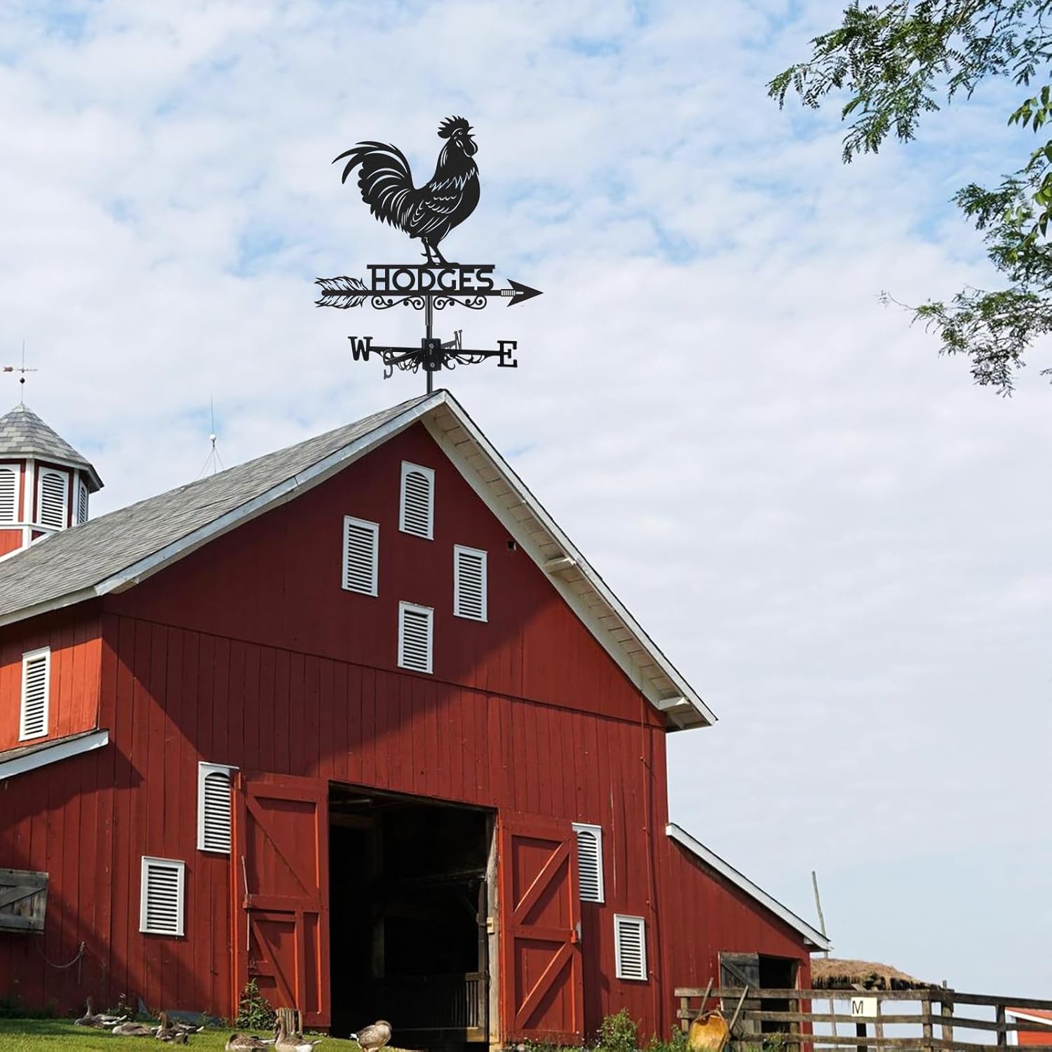 Personalized Rooster Metal Weather Vane, Custom Family Name Weathervane, Wind Direction Indicator, Weather Vanes Roof Mount, Wind Vane Outdoor Decor for Yard Farmhouse Cupolas, Housewarming Gifts