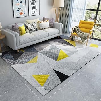 Safe & Smart Geometric Graphene Heated Area Rug - Auto Shut-Off, Overheat Protection, Adjustable Timer & Heat Settings, Multiple Sizes, Low Power Consumption,55 * 90cm