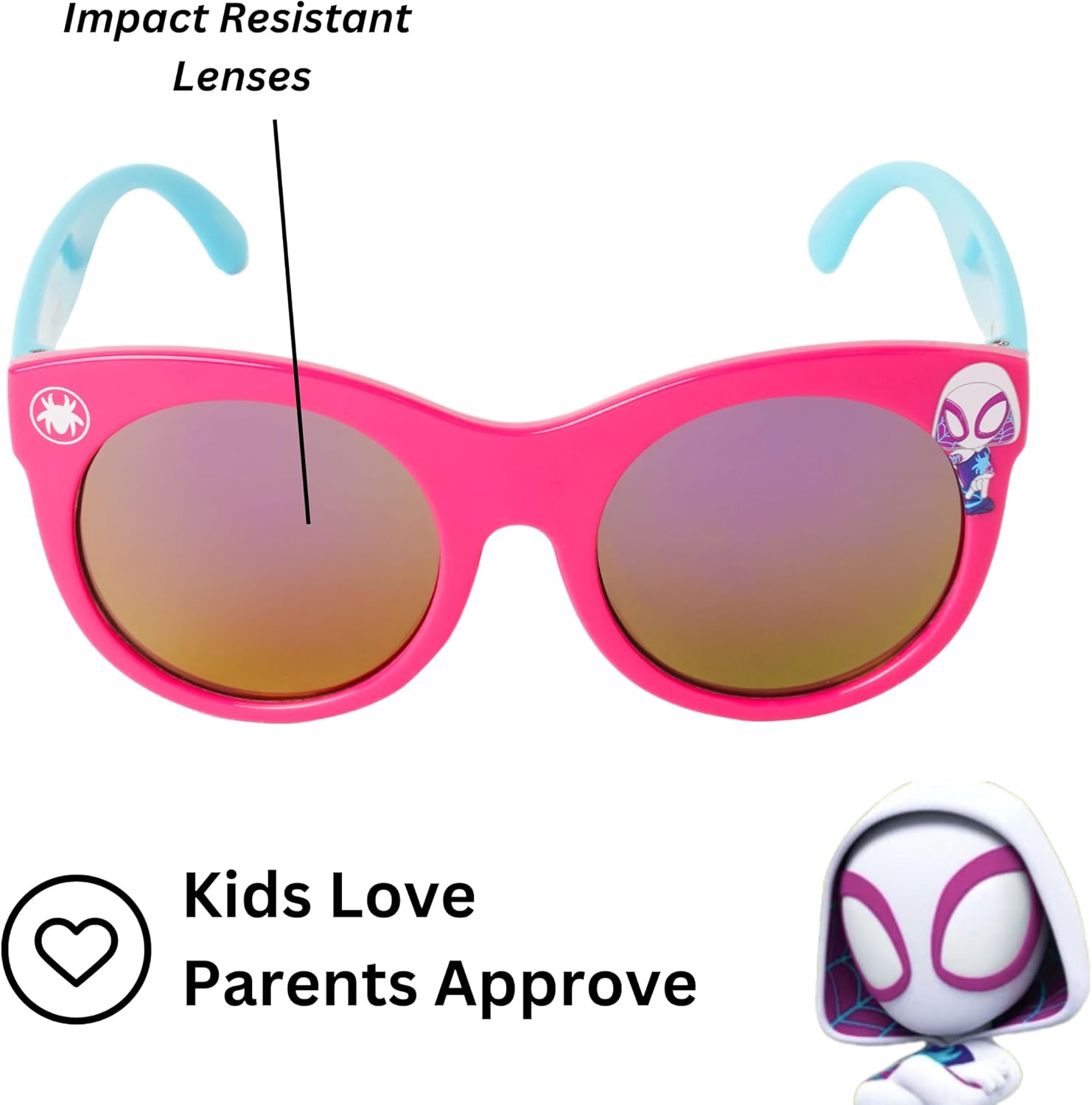 ARKAID Official Spidey and His Amazing Friends | Spidey or Ghost Spider | UV 400 | One Size Fits Most Kids